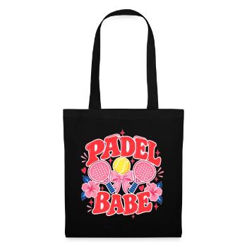 Padel Babe | Padel Mom - Stoffbeutel - Schwarz - Vorne