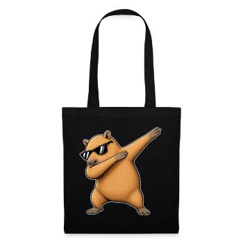 Dabbing Capybara mit Sonnenbrille - Stoffbeutel - Schwarz - Vorne