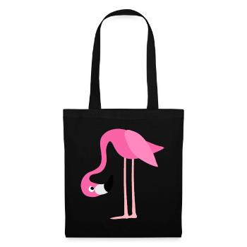 Flamingo Pink Cartoon Stil - Stoffbeutel - Schwarz - Vorne