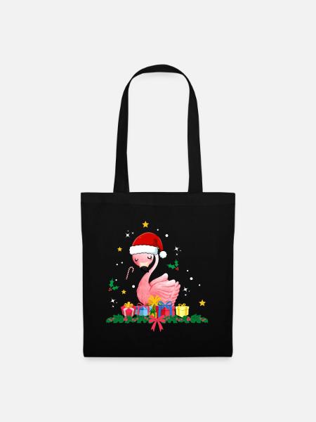 Flamingo Weihnachten - Stoffbeutel - Schwarz