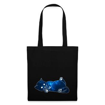 Galaxy Cat [Bleu] - Sac en tissu - noir - Devant