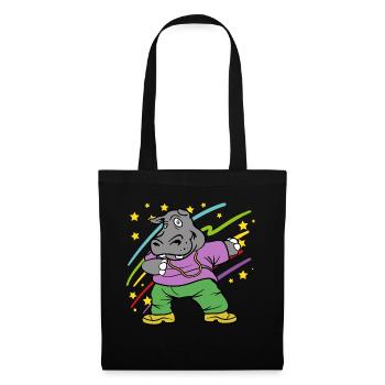 Dabbing Dab Hippopotamus Hippo Disco Party - Sac en tissu - noir - Devant