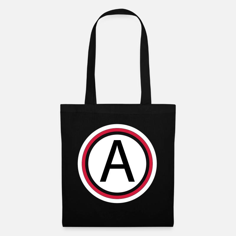 Lettre a - Sac en tissu - noir