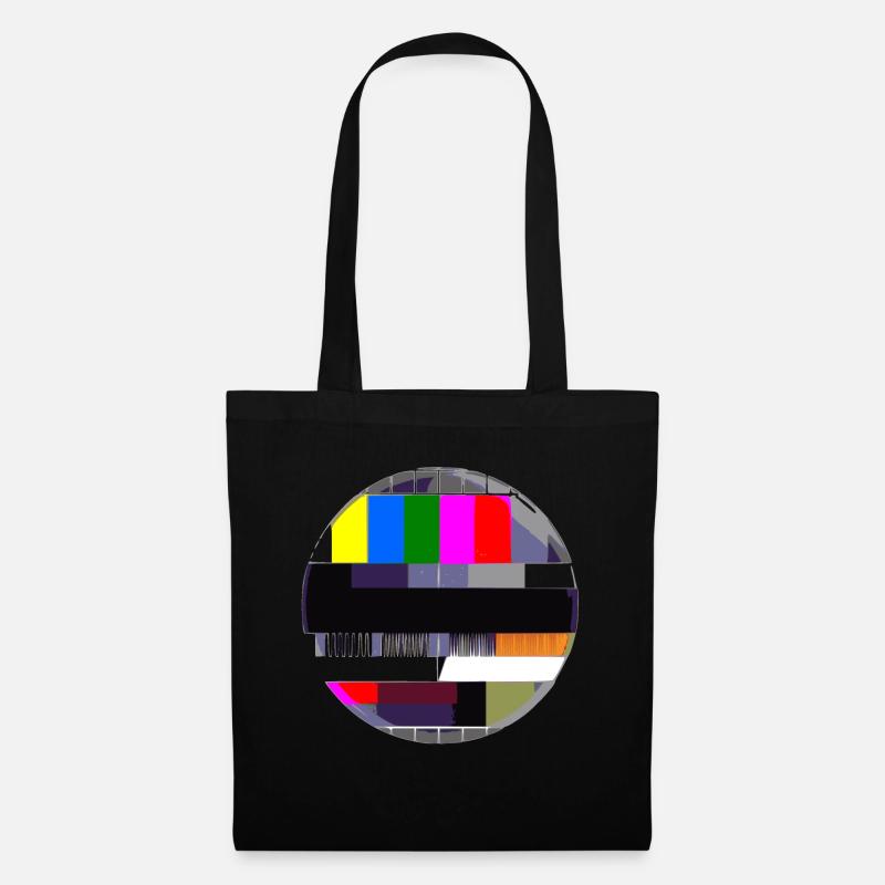 Testbild TV 90er 80er Fernsehen Retro Geschenkidee - Stoffbeutel - Schwarz