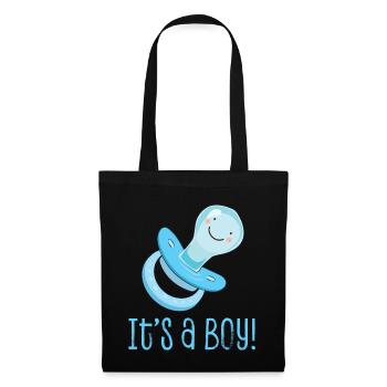 Es ist ein Junge! Babyparty-Geschlecht offenbaren Partei-lustige Geschenk-Idee - Stoffbeutel - Schwarz - Vorne