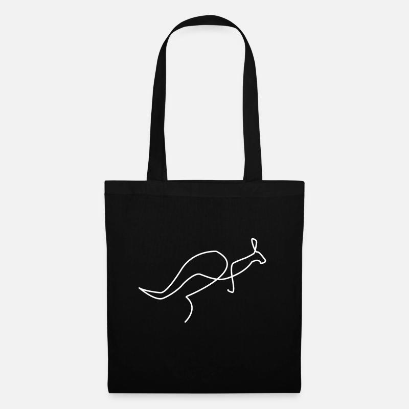 one line kangaroo white - Tote Bag - black