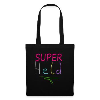 SuperHeld - Stoffbeutel - Schwarz - Vorne