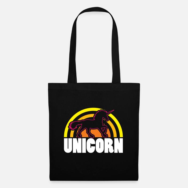 Unicorn fantasy Pegasus geschenkidee - Stoffbeutel - Schwarz