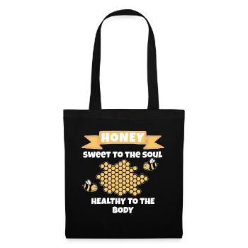 cadeau sucré miel pour nectar nid d'abeille abeille apiculteur - Sac en tissu - noir - Devant