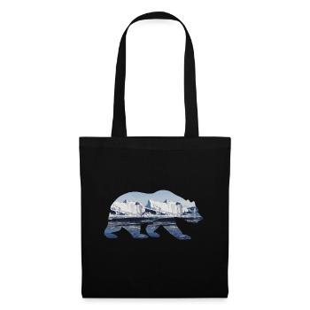 Double Exposure Animals - Polar Bear - Gift - Tote Bag - black - Front