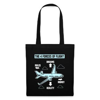 The Four 4 Forces Of Flight - Quote Gift T-Shirt - Tote Bag - black - Front
