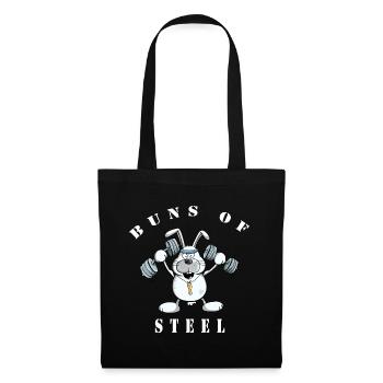 Cooler Buns Of Steel Hase Macht Krafttraining - Stoffbeutel - Schwarz - Vorne