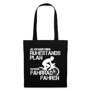 Ruhestand Rennrad Fahrrad Rentner Geschenk - Stoffbeutel - Schwarz - Vorne