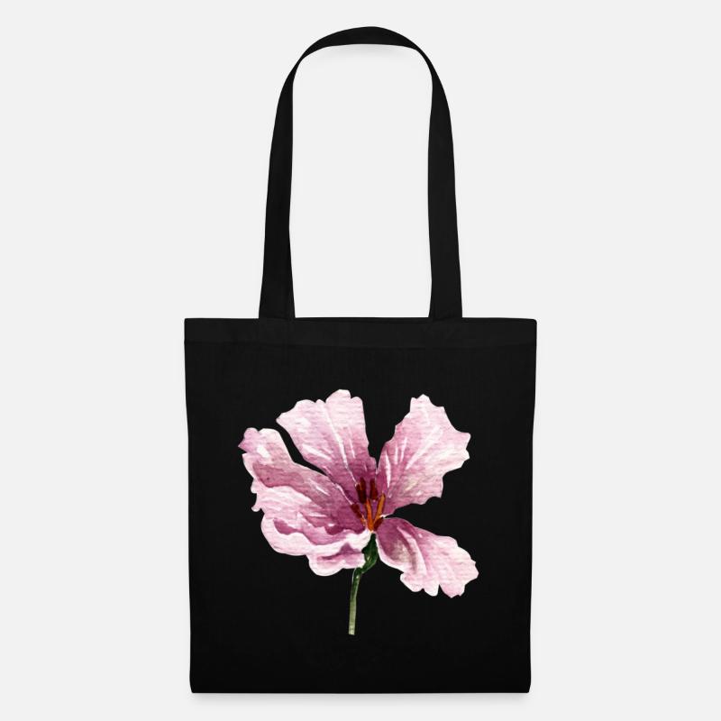 blume - Stoffbeutel - Schwarz