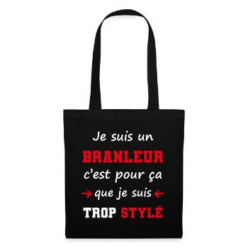 cadeau marrant mec stylé branleur - Sac en tissu - noir - Devant