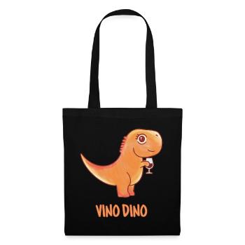 Vino Dino - Funny Vinosaur - Wine Dino - - Sac en tissu - noir - Devant
