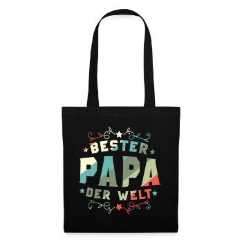 Bester Papa Der Welt Bester Papa - Stoffbeutel - Schwarz - Vorne