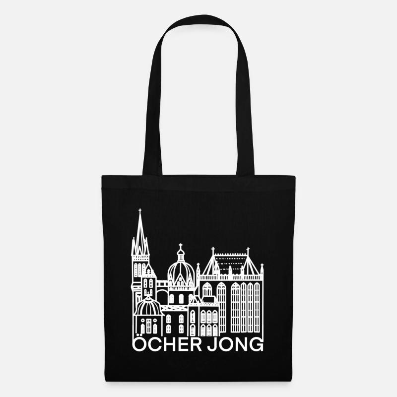Stadt Aachen, Dom, Liebe, Kirche, Öcher Jong - Stoffbeutel - Schwarz