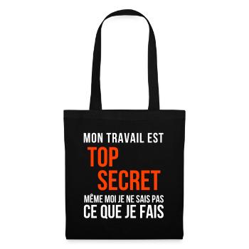 travail, travail humour - Sac en tissu - noir - Devant