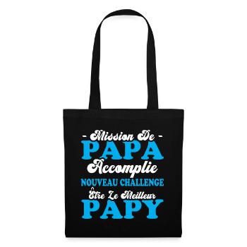 Nouveau Challenge Être Le Meilleur Papy - Sac en tissu - noir - Devant