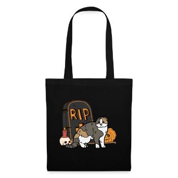 Cute Scottish Folding Ear Cat Halloween Cat - Tote Bag - black - Front