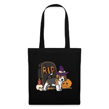Süßer Beagle Halloween Hund - Stoffbeutel - Schwarz - Vorne