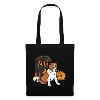 Basenji Halloween Kostüm Hund - Stoffbeutel - Schwarz - Vorne