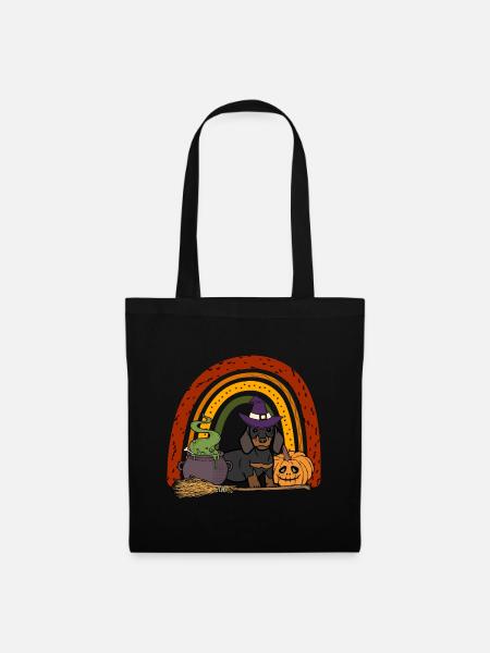 Süßer Dackel Halloween Kostüm Hund - Stoffbeutel - Schwarz