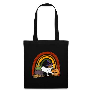 Süßer Papillon Halloween Kostüm Hund - Stoffbeutel - Schwarz - Vorne