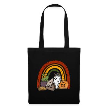 Süße Ragdoll Halloween Katze - Stoffbeutel - Schwarz - Vorne