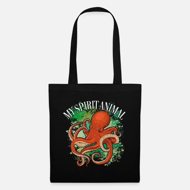 Oktopus ist mein Lieblingstier - Stoffbeutel - Schwarz