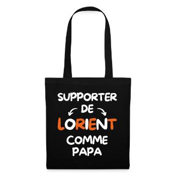 Supporter de Lorient comme papa - Sac en tissu - noir - Devant