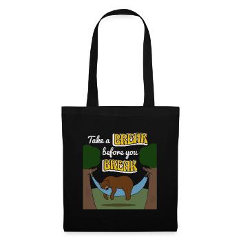 Illustration bear in hammock - Tote Bag - black - Front