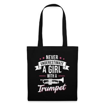 Trompette Filles Musicien d’instruments à vent - Sac en tissu - noir - Devant