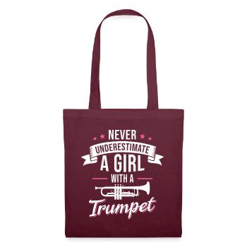 Trumpet Girls Wind Instrument Musician - Tote Bag - burgundy - Front