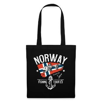 Norwegen Angeltour 2023 - Stoffbeutel - Schwarz - Vorne