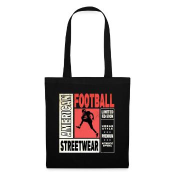 American Football Spieler Vintage Retro USA Sport - Stoffbeutel - Schwarz - Vorne