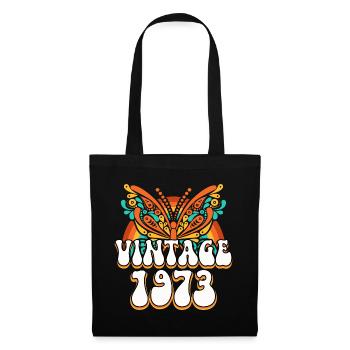 Retro Style 1973 Damen 50 Jahre Jubiläum - Stoffbeutel - Schwarz - Vorne