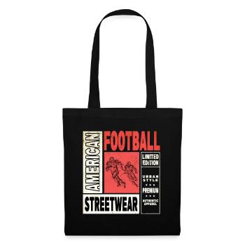 American Football Spieler Vintage Retro USA Sport - Stoffbeutel - Schwarz - Vorne