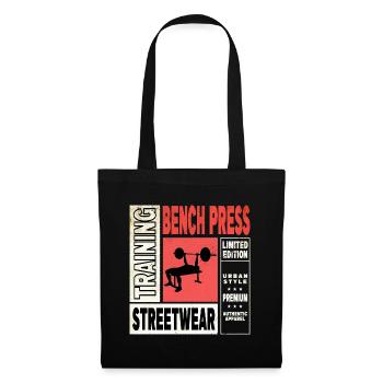 bench press, weightlifting, weight training, fitness, strong - Tote Bag - black - Front