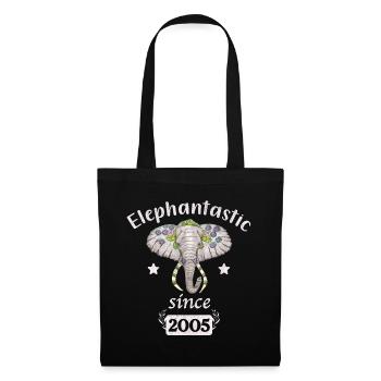 Éléphantastic depuis 2005, tête d’éléphant décorée - Sac en tissu - noir - Devant