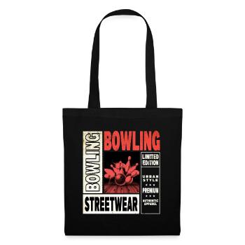 Bowling Bowling Bowling Ball Quilles Joueurs de bowling - Sac en tissu - noir - Devant