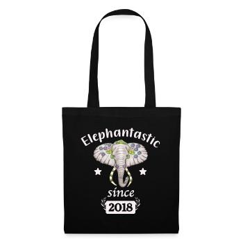 Elephantastic depuis 2018 Tête d’éléphant décorée - Sac en tissu - noir - Devant