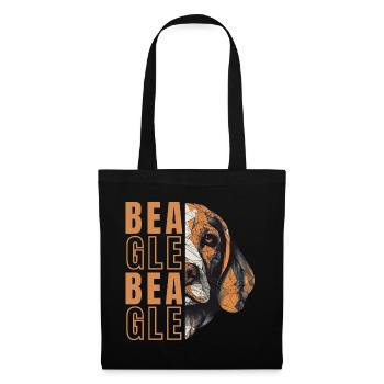 Beagle Lover Géométrie Beagle Art - Sac en tissu - noir - Devant