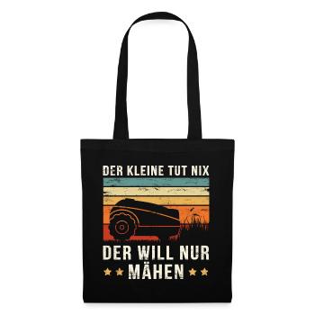 DER KLEINE TUT NIX DER WILL NUR MÄHEN Mähroboter - Stoffbeutel - Schwarz - Vorne
