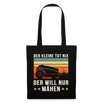DER KLEINE TUT NIX DER WILL NUR MÄHEN | Mähroboter - Stoffbeutel - Schwarz - Vorne