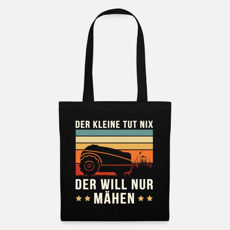 DER KLEINE TUT NIX DER WILL NUR MÄHEN | Mähroboter - Stoffbeutel - Schwarz
