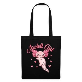 Axolotl Girl Design für Axolotl-Liebhaber - Stoffbeutel - Schwarz - Vorne