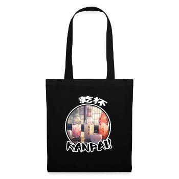 Saké japonais - Chemise Anime - Sac en tissu - noir - Devant