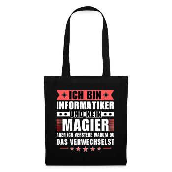 Ich bin Informatiker und kein Magier - Stoffbeutel - Schwarz - Vorne